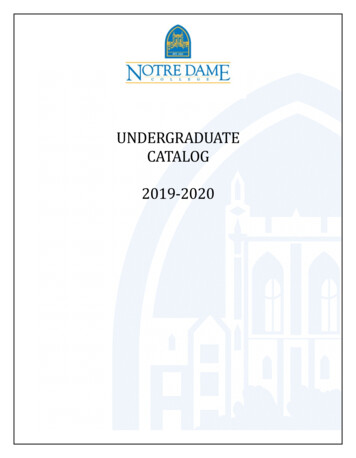 UNDERGRADUATE CATALOG 2019-2020 - Notre Dame College