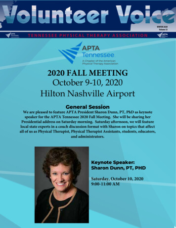 2020 FALL MEETING October 9-10, 2020 Hilton Nashville Airport
