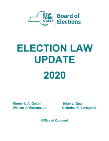 2020 Election Law Update - New York State Board Of Elections
