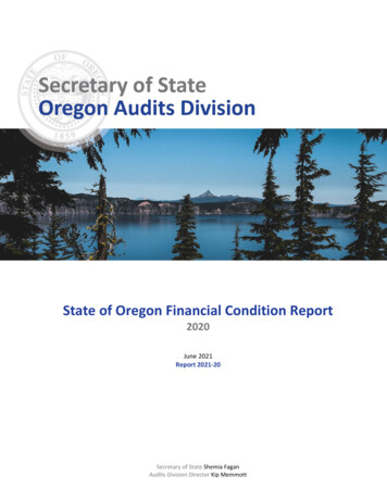 State Of Oregon 2020 Financial Condition Report