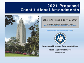 2021 Proposed Constitutional Amendments - Louisiana House Of .