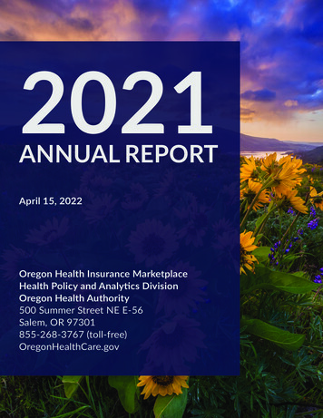 2021 - Oregon Health Insurance Marketplace : State Of Oregon