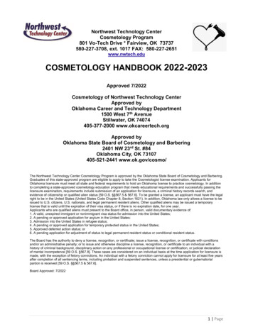  Nwtech.edu COSMETOLOGY HANDBOOK 2022-2023