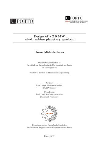Design Of A 2.0 MW Wind Turbine Planetary Gearbox - UP