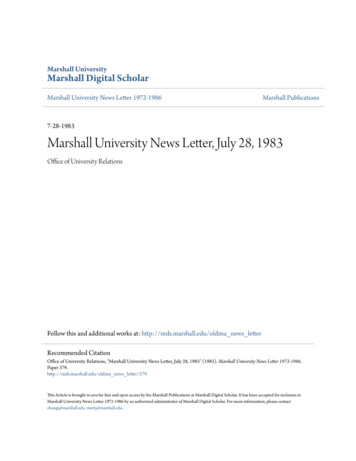 Marshall University News Letter, July 28, 1983 - CORE