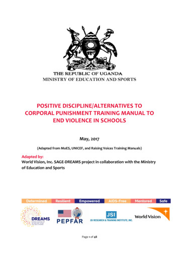 3 Dreams Training Manual To End Violence In Schools