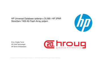 HP Universal Database Rjesenje S DL 580 Gen8 I 3PAR All-flash Array Poljem