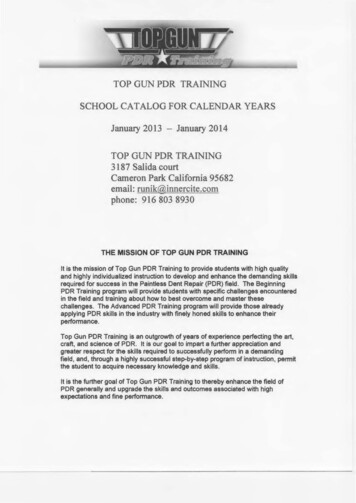 Top Gun PDR Training 2013 Catalog