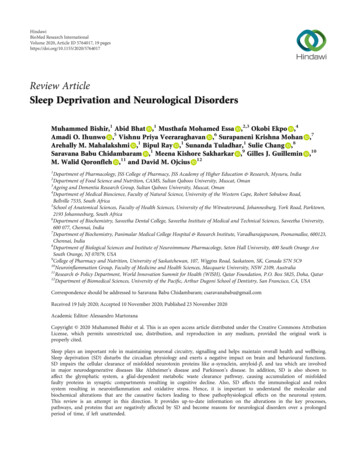 Review Article Sleep Deprivation And Neurological Disorders