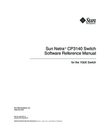 Sun Netra CP3140 Switch Software Reference Manual - Oracle