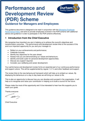 Performance And Development Review (PDR) Scheme