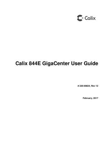 Calix 844E GigaCenter User Guide - BBT