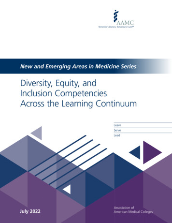 Diversity, Equity, And Inclusion Competencies Across The Learning Continuum
