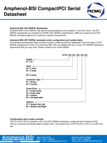 Amphenol -BSI CompactPCI Serial Datasheet - Arrow