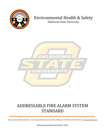 Addressable Fire Alarm System Standard - Oklahoma State University