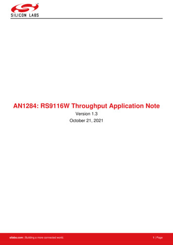 AN1284: RS9116W Throughput Application Note - Silabs 