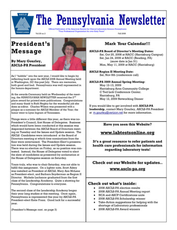 The Pennsylvania Newsletter - ASCLS-PA 
