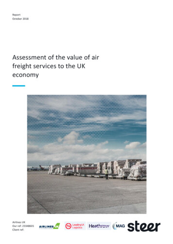 Assessment Of The Value Of Air Freight Services To The UK Economy