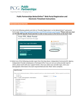 Public Partnerships BetterOnline Web Portal Registration And .