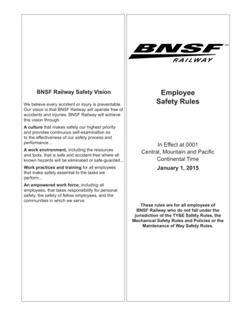 BNSF Railway Safety Vision Employee Safety Rules