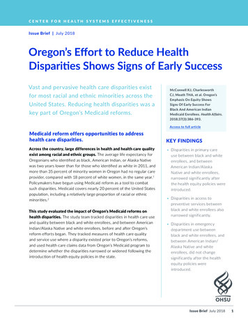 Oregon's Effort To Reduce Health Disparities Shows Signs Of . - OHSU