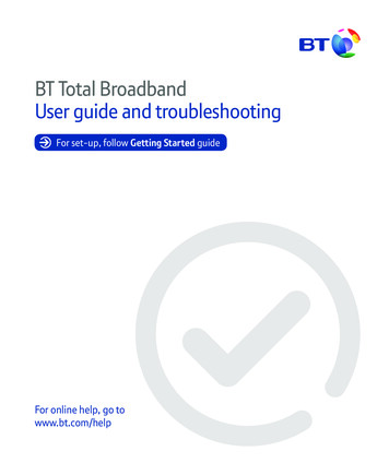 BT Total Broadband User Guide And Troubleshooting