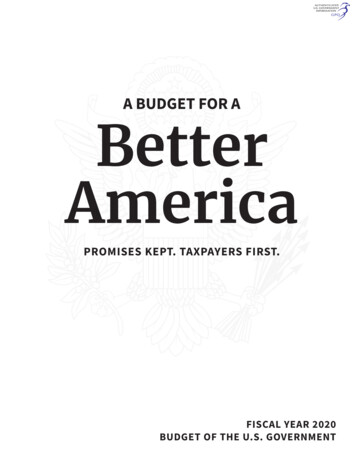A Budget For A Better America - Govinfo