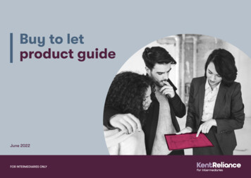 Buy To Let Product Guide - Kent Reliance For Intermediaries