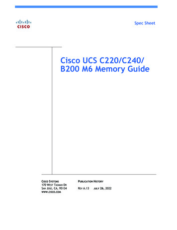 Cisco UCS C220/C240/B200 M6 Memory Guide