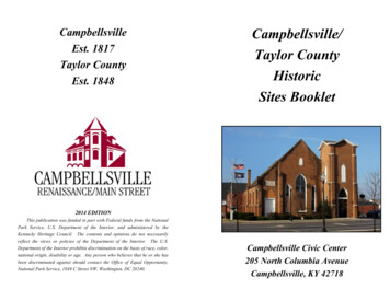 Campbellsville Campbellsville/ Est. 1817 Taylor County Est. 1848 .