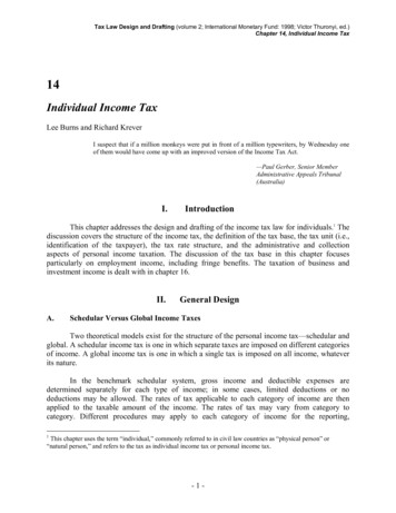 Tax Law Design And Drafting, Volume 2: Chapter 14: Individual Income .