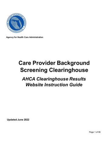 AHCA Clearinghouse Results Website Instruction Guide