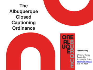 The Albuquerque Closed Captioning Ordinance