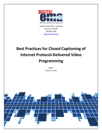 For Closed Captioning Of Protocol Delivered Video Programming