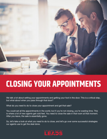 CLOSING YOUR APPOINTMENTS - Secure Agent Leads