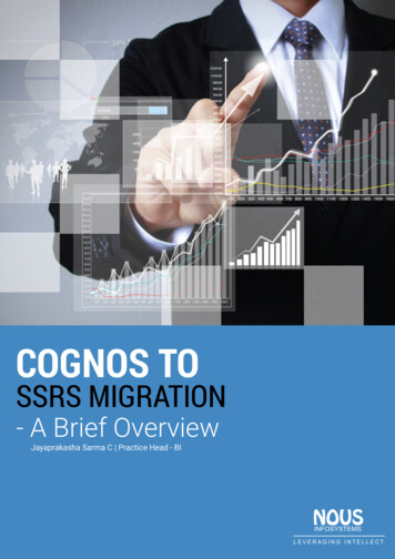 Cognos To SSRS Migration - A Brief Overview