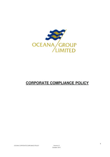 CORPORATE COMPLIANCE POLICY - Oceana Group