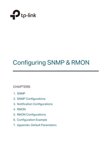 Configuring SNMP & RMON - TP-Link