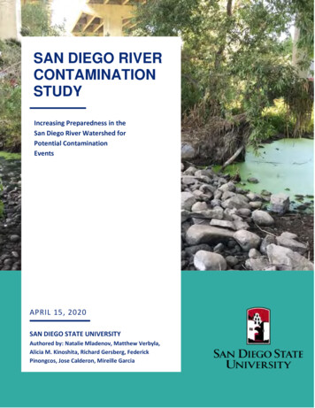 SAN DIEGO RIVER CONTAMINATION STUDY CONTAMINATION STUDY Increasing .