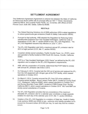 SETTLEMENT AGREEMENT - Ww2.arb.ca.gov