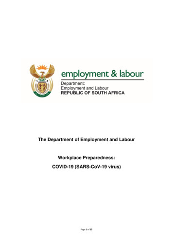 The Department Of Employment And Labour Workplace Preparedness: COVID .