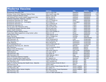 Moderna Vaccine - Texas Department Of State Health Services