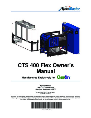 CTS 400 Flex Owner's Manual - HydraMaster
