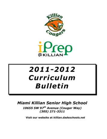 2011-2012 Curriculum Bulletin - Miami Killian Senior High School