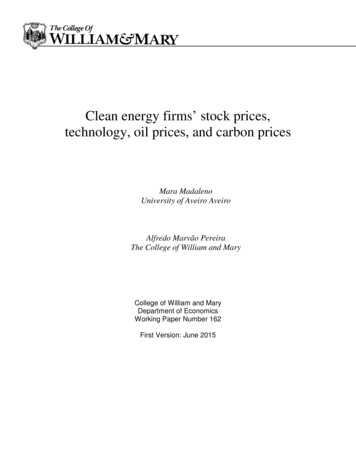 Clean Energy Firms' Stock Prices, Technology, Oil Prices, And Carbon Prices