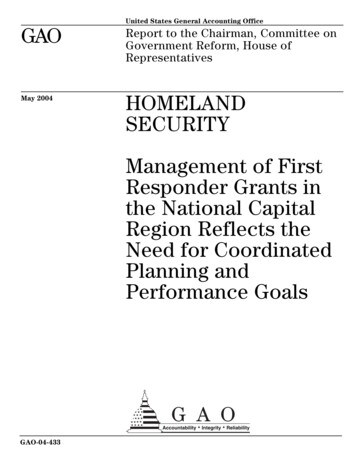 GAO-04-433 Homeland Security: Management Of First Responder Grants In .