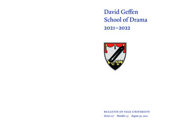 David Geffen School Of Drama 2021-2022 - Yale University
