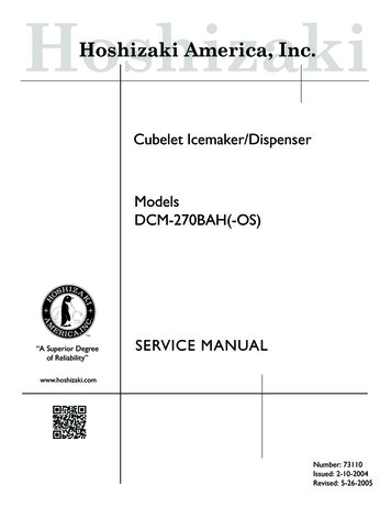 DCM-270BAH-OS Service Manual - HOSHIZAKI