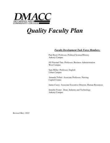 DMACC Quality Faculty Plan