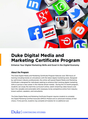 Duke Digital Media And Marketing Certificate Program